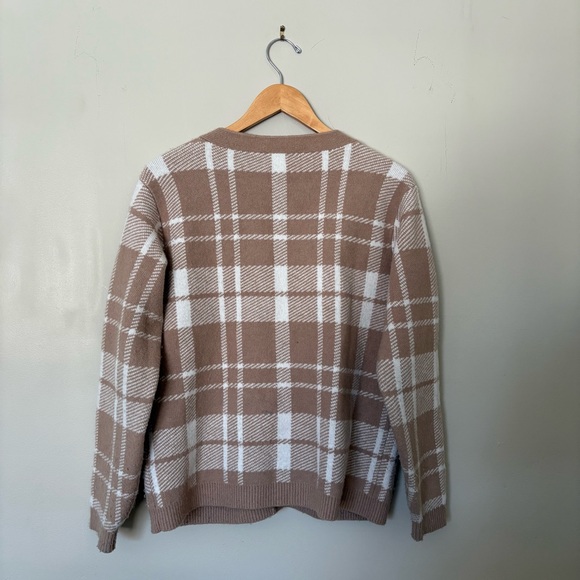 Wilfred Aritzia Bethany Plaid Cardigan - Tan and White - Women’s Small - Picture 6 of 6